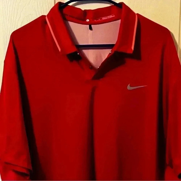 Nike Mens Tiger Woods Collection TW Glow Polo Shirt 639822-657 Red Golf Size L - Picture 3 of 7